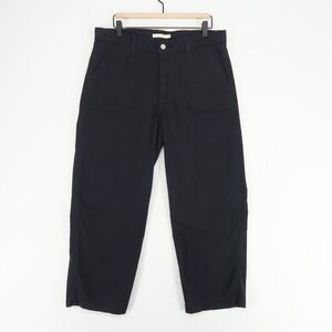 Levis Utility Pant Womens 32 Black Cropped Stretch Cotton Wide Leg‎